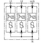 DEHN - Überspannungsableiter für Energietechnik/Stromversorgung Überspannungsableiter DG MU SPN 240 3W+G Typ 2 DEHNguard M