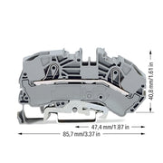 WAGO - Durchgangs-Reihenklemme Ersatzeinspeiseklemme 2016-7611 16 mm²,12 mm,grau − 20 Stück