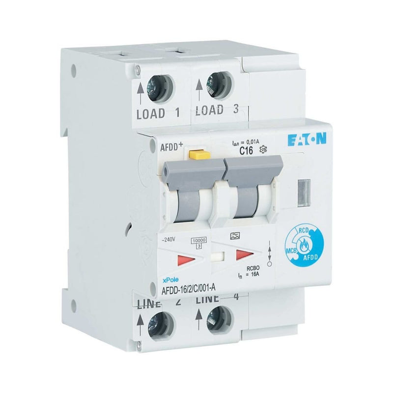 Eaton - Kombination FI-Schalter/Leitungsschutzschalter mit Zusatzeinrichtung Brandschutzschalter AFDD-16/2/C/001-A 2polig, C16A, 10mA