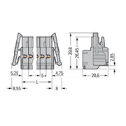 WAGO - Kabelsteckverbinder für Leiterplattensteckverbinder 2-Leiter-Federleiste 231-2111/037-000 CAGECLAMP,2,5mm²,gr − 25 Stück