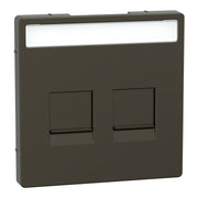 Merten - Einsatz/Abdeckung für Kommunikationstechnik Zentralplatte 2f.moccamet MEG4564-6052 für Modular Jack