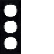Berker - Abdeckrahmen Rahmen 3-fach 10132616 flach Glas schwarz