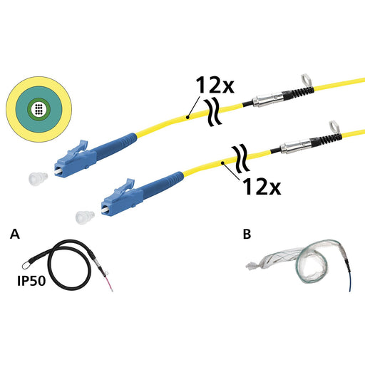 Metz Connect - System-Patchkabel LWL OpDAT VIK Universalkabel 152U129JJ5030G 12xOS2, LC-LC, 30 m