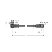 Turck - Rundsteckverbinder, feldkonfektionierbar (Industriesteckverbinder) Verbindungsleitung WSSD-RKSD-4416-2M