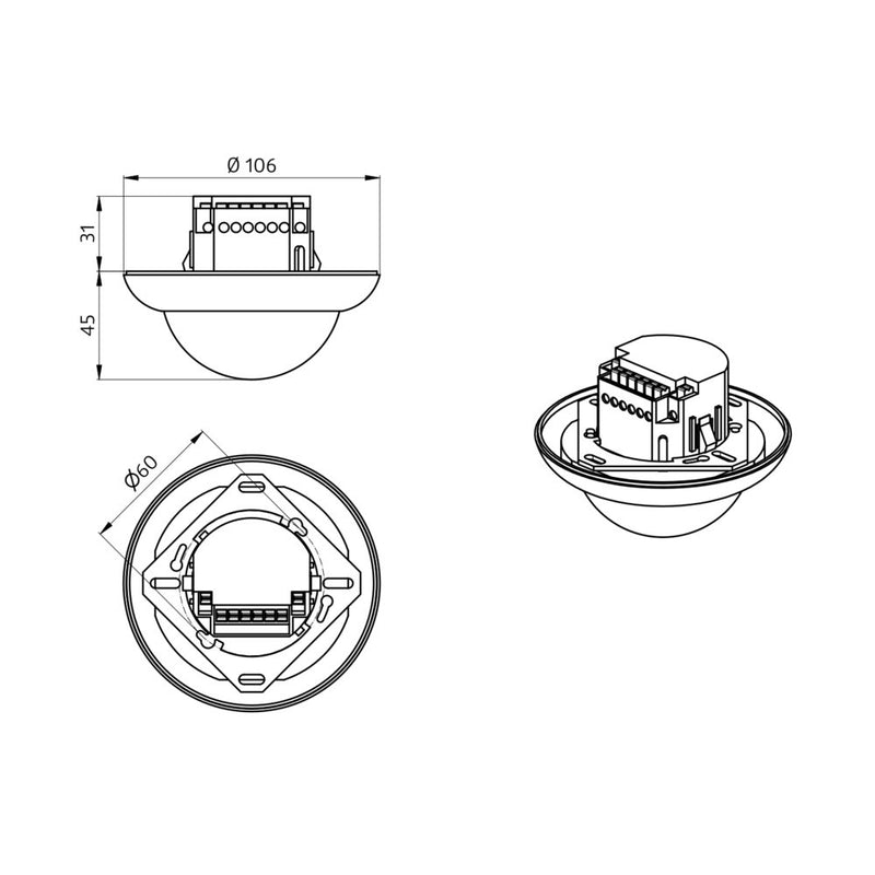 BEG Brück Electronic - Bewegungsmelder/Präsenzmelder komplett Präsenzmelder PD4-M-1C-UP