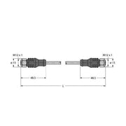 Turck - Konfektioniertes Sensor-Aktor-Kabel Feldbusleitung RKCV-RKCV #8900663 4-polig − 1 Stück
