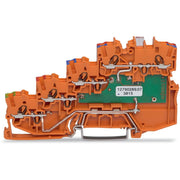 WAGO - Initiator/Aktor-Reihenklemme 3-Leiter-Initiatorenklemme 2000-5477/1102-953 LED grün − 15 Stück