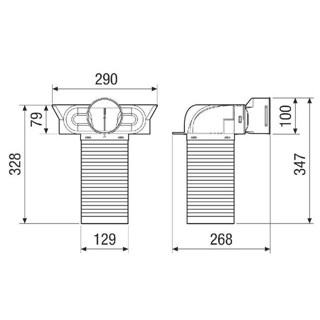 Maico - Zubehör/Ersatzteile für Ventilatoren Umlenkstück MA-U1-90 1x, Nennweite 90
