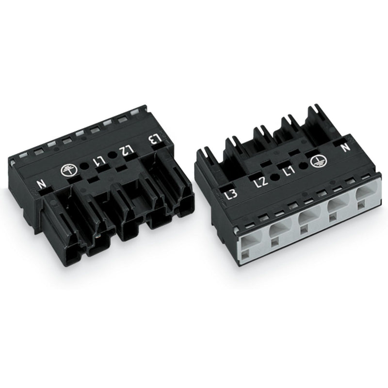 WAGO - Steckverbinder für steckbare Gebäudeinstallation Stecker 770-415 0,5-4mmq schwarz − 50 Stück