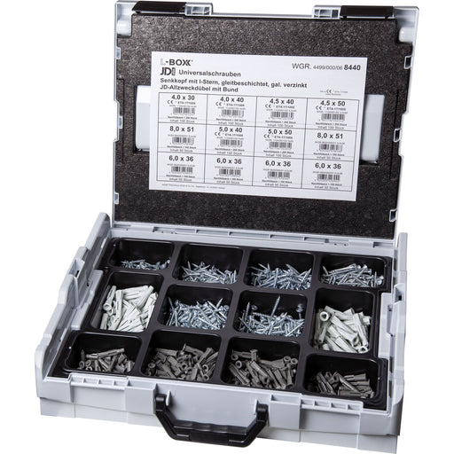Dresselhaus - Sortimentskasten Befestigungmaterial L-Boxx 102 FG 4499/000/06 8440 JD+Senkkopf,I-Stern