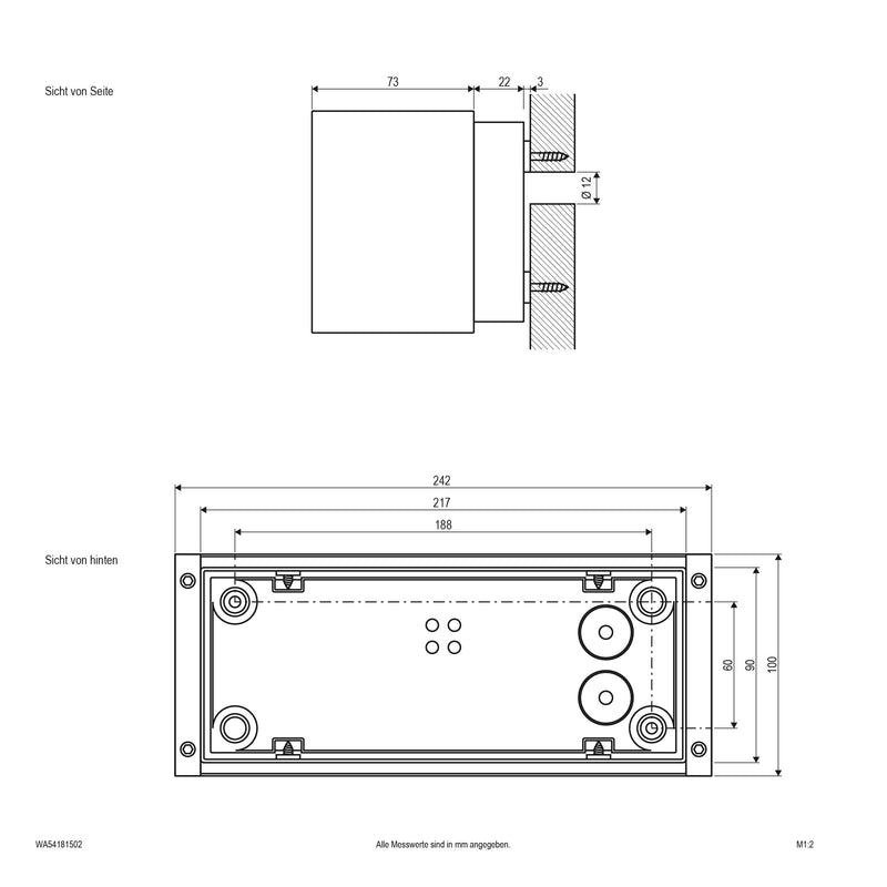 EVN Lichttechnik - Decken-/Wandleuchte LED-Anbauleuchte IP54 WA54181502 3000K anthrazit