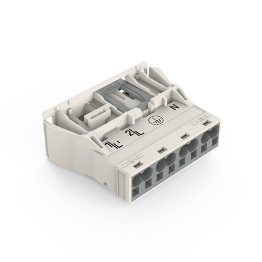 WAGO - Geräteanschluss für steckbare Gebäudeinstallation Snap-In-Stecker 770-734 4-polig,Kod. A,weiß − 100 Stück