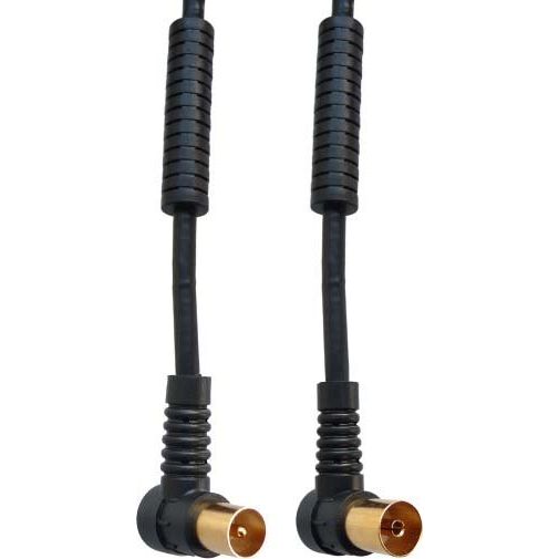 E+P Elektrik - Konfektioniertes Koaxkabel Winkelanschlusskabel HFW 301 G LOSE sw 1,5m