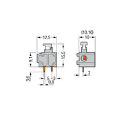 WAGO - Leiterplattenklemme Anreihbare Leiterplattenk. 235-801/331-000 Drücker,1,5mm²,gr − 100 Stück