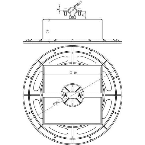 DEHN - Dachleitungshalter für Blitzschutz Dachleitungshalter DLH ZS 20 23 #253229 V2A BES180 GP300 K