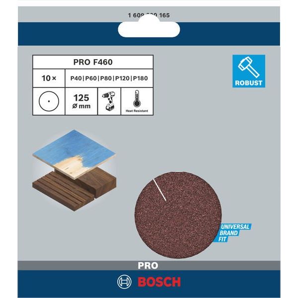 Bosch - Schleifpapierset PRO F460 Schleifblatt Set, 1609200165 125 mm G40 G60 G80