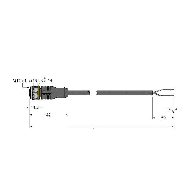 Turck - Konfektioniertes Sensor-Aktor-Kabel Aktuator- u. Sensorleitung RKC4.221T-5/TXB PUR