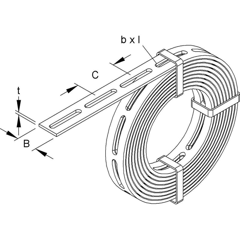 Niedax - Montageband Schlitzbandeisen S 20 X 1.5 − 20 Meter