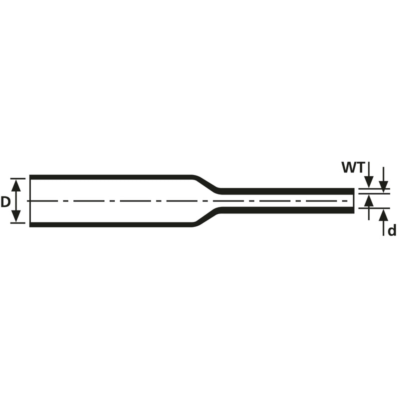 HellermannTyton - Schrumpfschlauch HUS876-1/2-POX-BK D 12,7/6,4 sw − 100 Meter