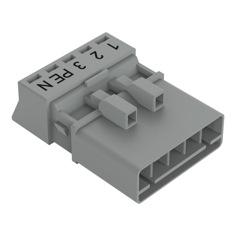 WAGO - Steckverbinder für steckbare Gebäudeinstallation Stecker 5-polig 890-255/062-000 grau − 50 Stück