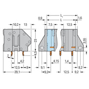 WAGO - Leiterplattenklemme 745-1402 6mm² − 80 Stück