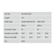 DIGITUS - Patchkabel LWL LWL-Patchkabel, 50/125 DK-2522-02/3 SC/SC, 2m, OM3