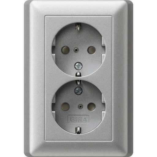 Gira - Steckdose Schuko-Doppelst.dose alu 078326