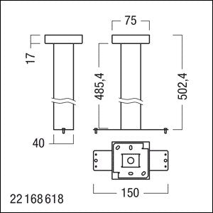 Zumtobel Group - Mechanisches Zubehör/Ersatzteile für Leuchten Pendelabhängung CROSSIGN #22171522