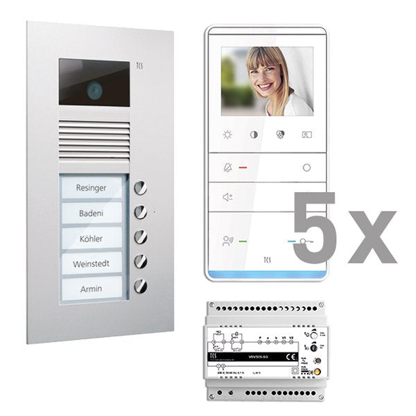 TCS Tür Control - Türsprech-Set Videosprechanlgenset color PVU17050-0010 5 Tasten UP,Freispr
