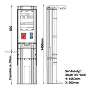 GSAB Elektrotechnik - Anschlussschrank Poller 36P1400FP162S rund mit Sockel