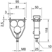 OBO Bettermann - Bügelschelle BBS-Bügelschelle 2056 E 37 FT f.3 Einleiterkabel − 25 Stück