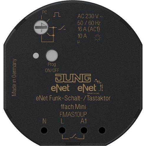 Jung - Bussystem-Schaltaktor Funk-Aktor FM AS 10 UP 1-kanalig, UP