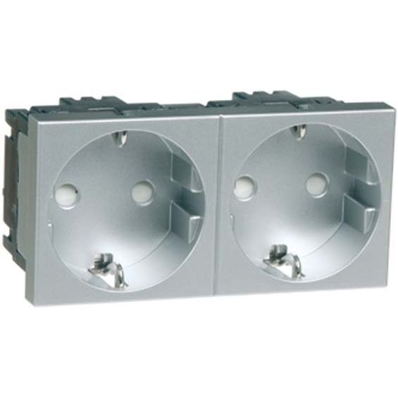 Peha - Schalter-/Steckdosenkombination SCHUKO-EB-Steckd.2-fachalu D 6212.70 EMS SI 16A 250V 2-pol