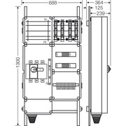 Hensel - Verteilerschrank für Energieversorgung Ladeverteiler Mi EV 22kW 4100 f.4 Ladep. a 22kW