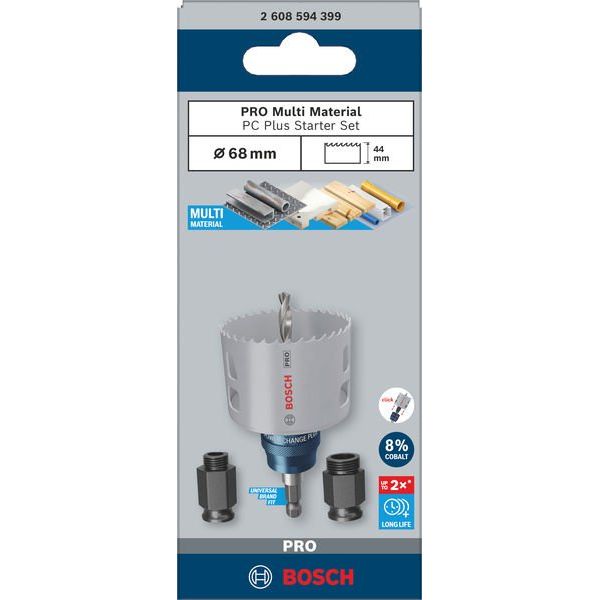 Bosch - Lochsäge PRO Multi Material PC Plus 2608594399VE(5) Starter Set 68 mm