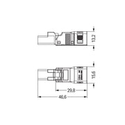 WAGO - Steckverbinder für steckbare Gebäudeinstallation Steck. m. Zugentlastungsg. 890-212/342-000 2-polig,schwarz − 50 Stück