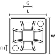 HellermannTyton - Befestigungssockel und -element für Kabelbinder Montagesockel QM30-PA66-BK-C1 30x30mm schwarz − 100 Stück
