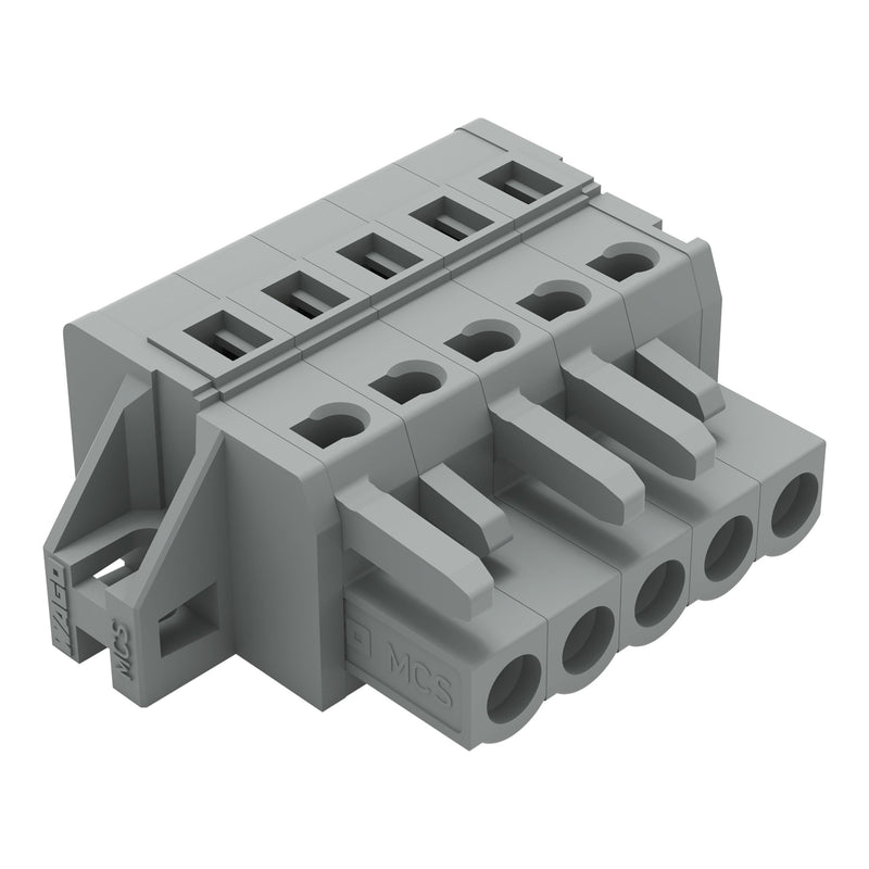 WAGO - Kabelsteckverbinder für Leiterplattensteckverbinder 1-Leiter-Federleiste 231-105/031-000 CAGECLAMP,2,5 mm²,gr − 50 Stück