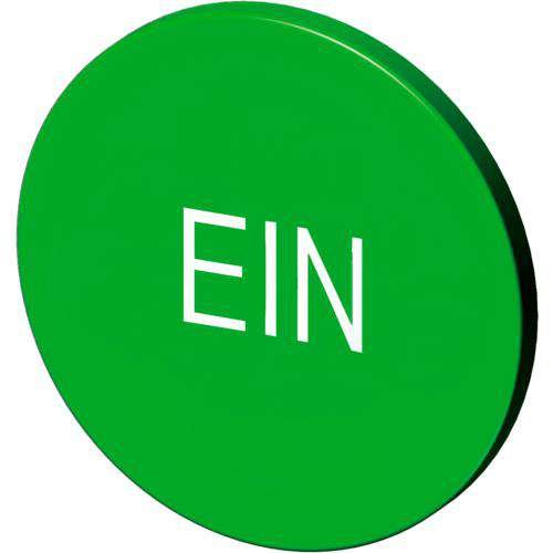 Stahl - Bezeichnungsschild für Befehlsgeräte Tastenschild 8602/3 227807 grün EIN