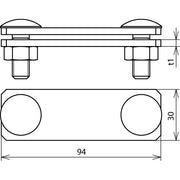 DEHN - Verbinder für Blitzschutz SVP-Klemme NIRO SVK FL30 V4A f. Fl 30/Fl 30mm