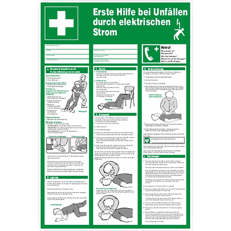 Cimco Werkzeuge - Warn-/Hinweisschild SAH 1.Hilfe bei Unfällen 182762 Gr. 400x600x1