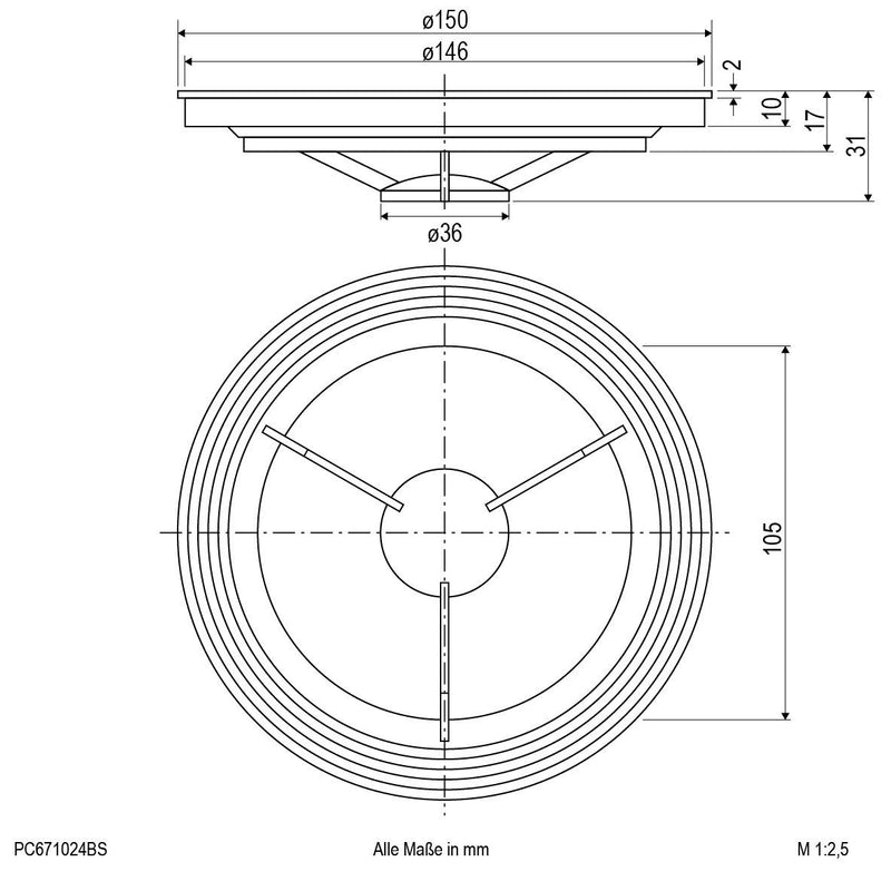 EVN Lichttechnik - Lichttechnisches Zubehör/Ersatzteile für Leuchten Blendschutz PC671024BS für PC67102402