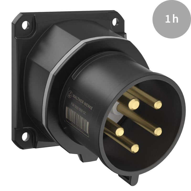 Walther Werke - CEE-Gerätestecker (IEC 60309) CEE NEO Phasenwender FW713501PH schräg 16A5P1h IP54 − 10 Stück