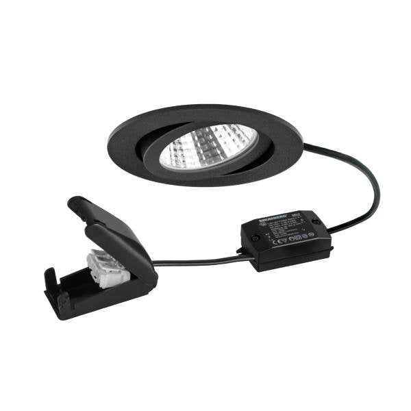 Brumberg Leuchten - Downlight/Strahler/Flutlicht LED-Einbaustrahler 230V 38463183 3000K, sw