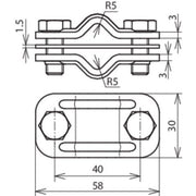DEHN - Trennklemme für Blitzschutz Zweimetall UNI-Trennklemme ZMTK810810CUSTTZN Cu-St/tZn f.2xRd8-10