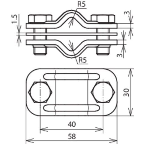 DEHN - Trennklemme für Blitzschutz Zweimetall UNI-Trennklemme ZMTK810810CUSTTZN Cu-St/tZn f.2xRd8-10