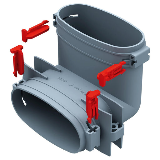 Helios Ventilatoren - Zubehör/Ersatzteile für Ventilatoren FlexPipe Bogen vertikal FRS-BV 51 90Grad Rohr Oval 51