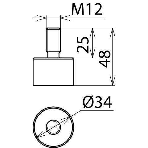 DEHN - Festpunkt für EuK-Vorrichtung Anschlussstück AS SCHW M12 25 M12x25mm