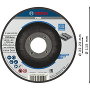 Bosch - Trenn-/Schleifscheibe PRO Metal Trennscheibe, 2608603159 115 x 2.5 x 22.23 mm