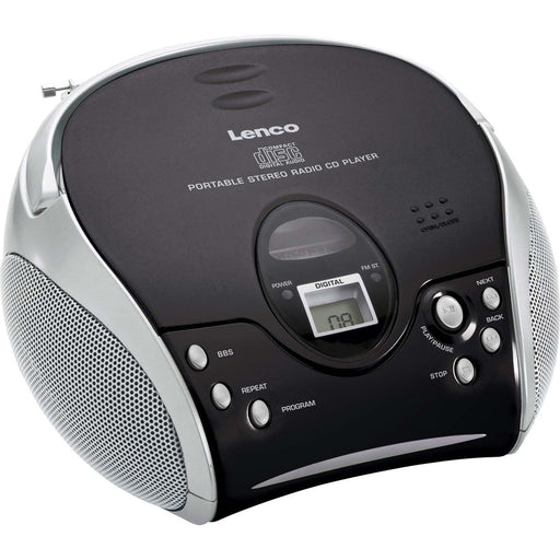 LENCO - Radio-Recorder UKW-Radio m.CD SCD-24 black/silver stereo,schwarz/silbe